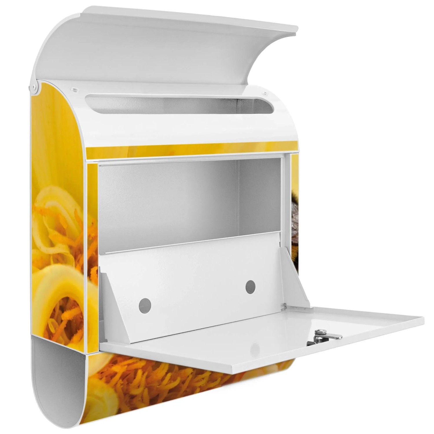 Banjado Design Briefkasten Weiß Pulverbeschichtet 39x47x14cm 2 Schlüssel Mit Zeitungsfach Motiv Hummel_8