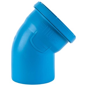 Blauer Marley dBlue Bogen 67° DN 110 aus Kunststoff für Abwasserrohre.