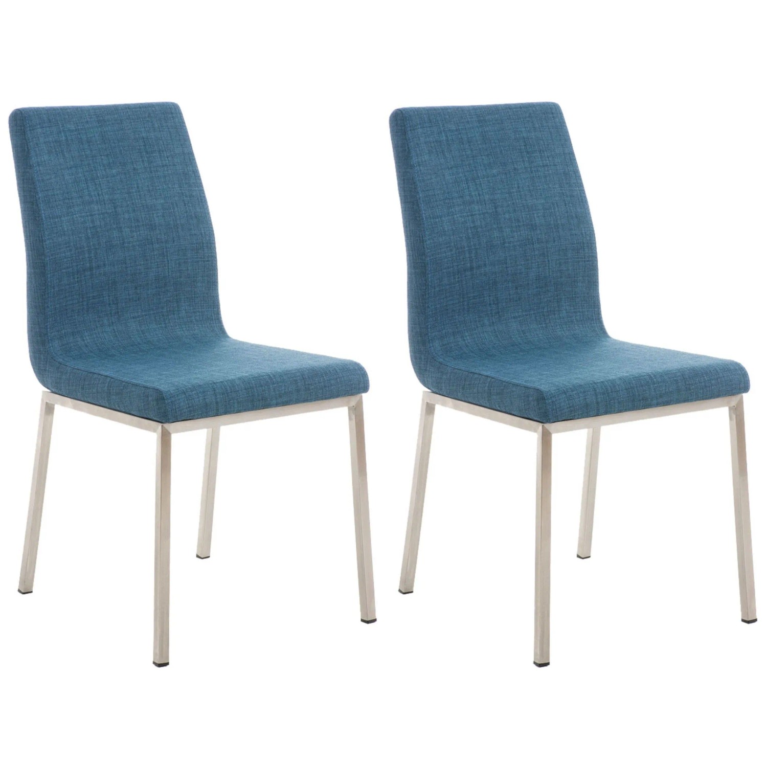 CLP 2er Set Esszimmerstühle Colmar Stoff Blau