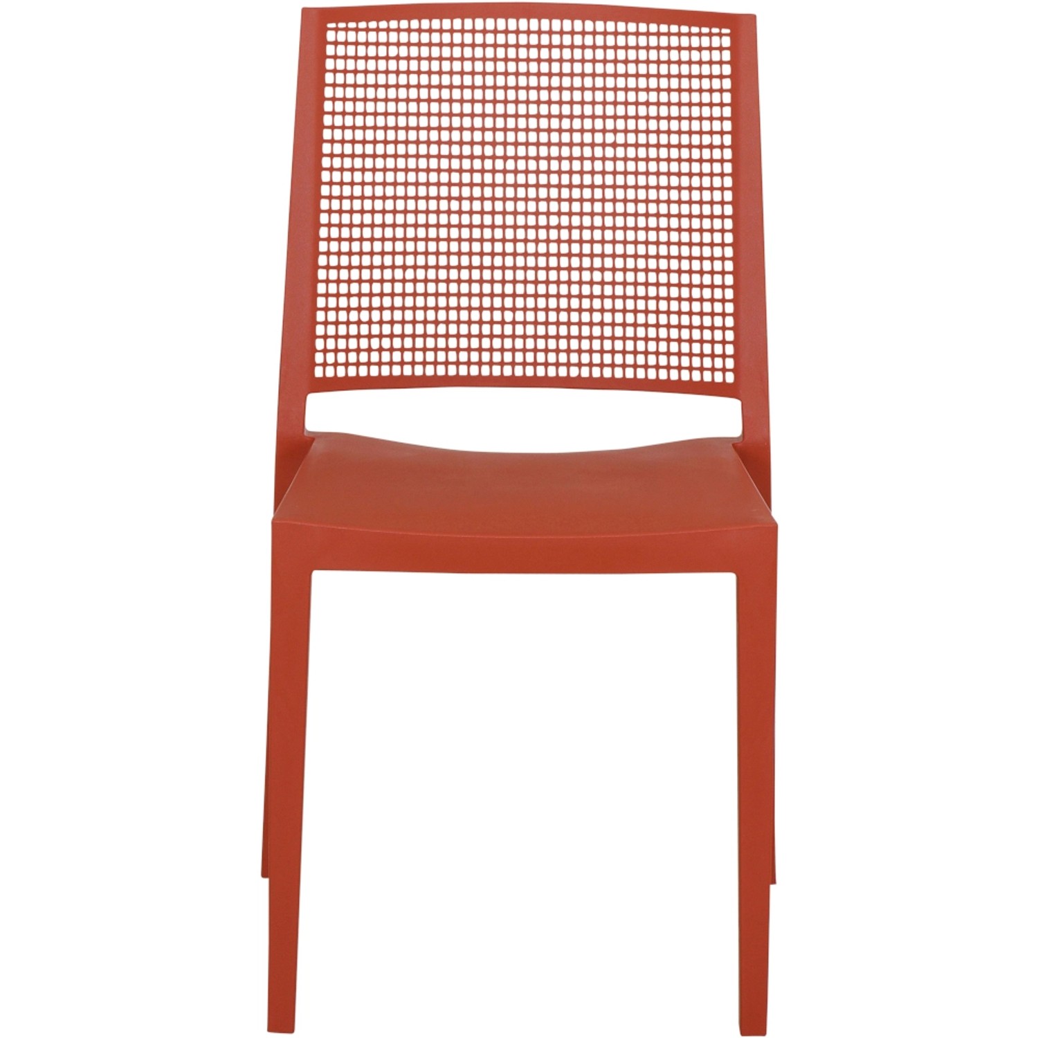 Siena Garden Stapelstuhl Square, Farbe Brick, 56x46x80 cm. Gartenstuhl mit Gittermuster.