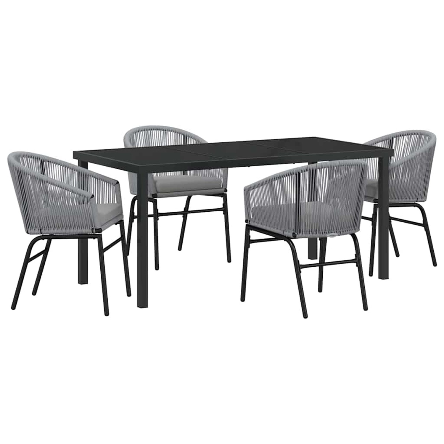 vidaXL Garten Essgruppe 5-Tlg Grau Poly Rattan 3379362 günstig online kaufen