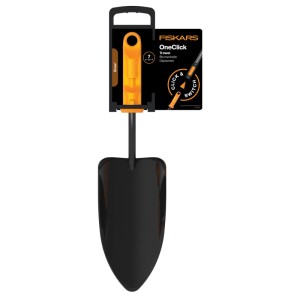 Fiskars OneClick Blumenkelle, orange-schwarz, für Kombisysteme.