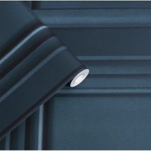 Laura Ashley Vliestapete Redbrook Wood Panel Dark Seaspray, blaues Holzpaneel-Design.