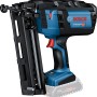 Bosch Professional Akku-Holznagler GNH 18V-64 M, blauer Tacker mit Akku.