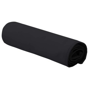 Gerolltes, schwarzes Sporthandtuch-Set (2 Stk.) aus Polyester/Polyamid, 50x30 cm.