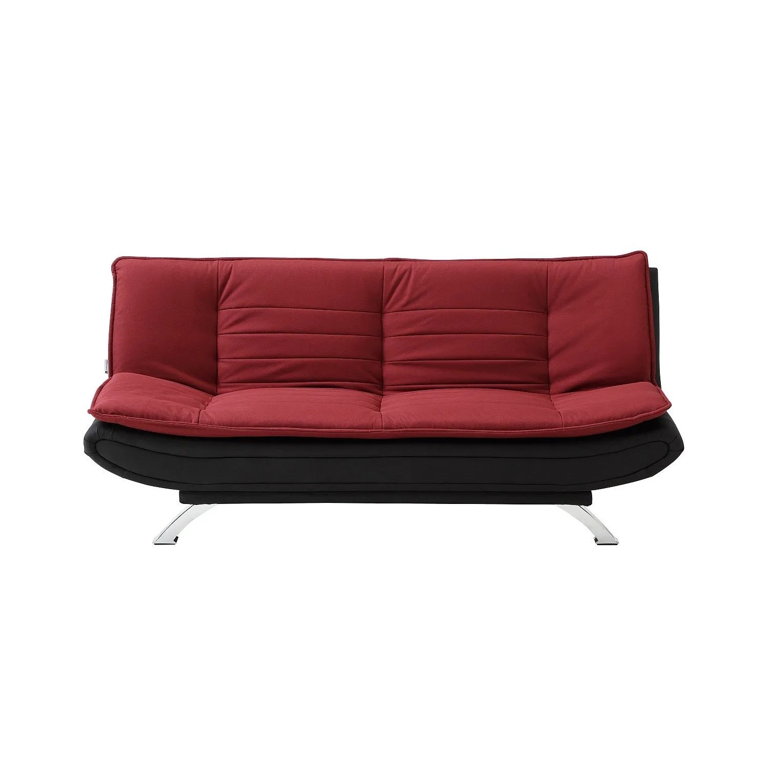 Vente-unique Schlafsofa Demido Schwarz  Rot 176 cm
