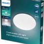 Verpackung der Philips LED-Deckenleuchte Moire CL200, 1700 lm, 2700 K, Weiß.