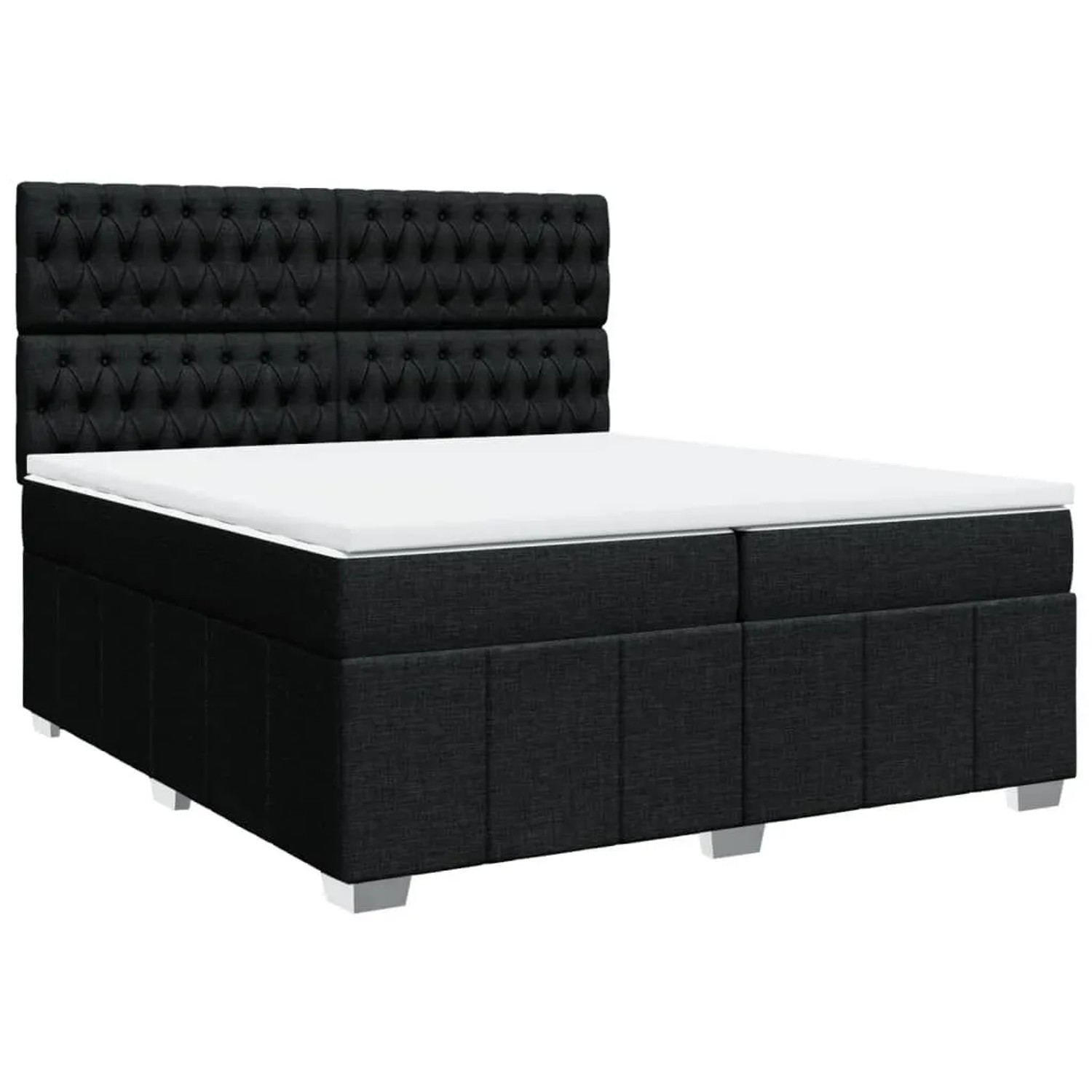 vidaXL Boxspringbett mit Matratze Schwarz 200x200 cm Stoff 3291784 günstig online kaufen