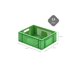 Grüne Eurobox / Obstkiste (13L) im 5er Sparset. Ideal zur Aufbewahrung und Transport von Obst und Gemüse.