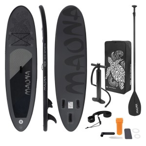 ECD Germany Aufblasbares Stand Up Paddle Board Maona, 308 cm, schwarz, mit Zubehör.