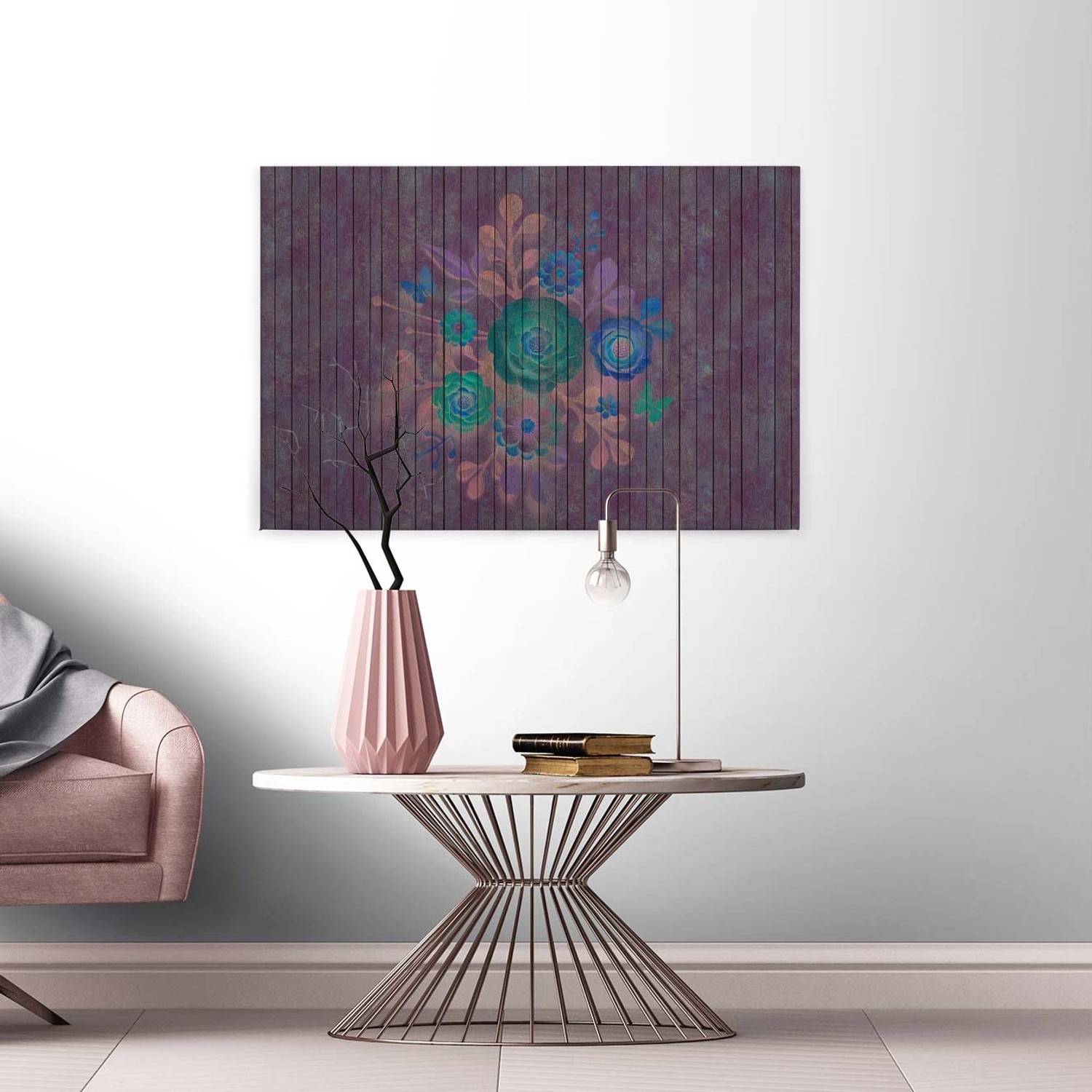 Bricoflor Lila Leinwand Bild Mit Blumen Holz Bild Auf Canvas Leinwand In Vi günstig online kaufen