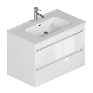 AM.PM Waschtischunterschrank Spike mit Becken Weiß Glänzend 2 Schubladen 80 cm