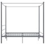 Graues vidaXL Himmelbett aus Metall, 160x200 cm. Bettgestell mit Lattenrost.
