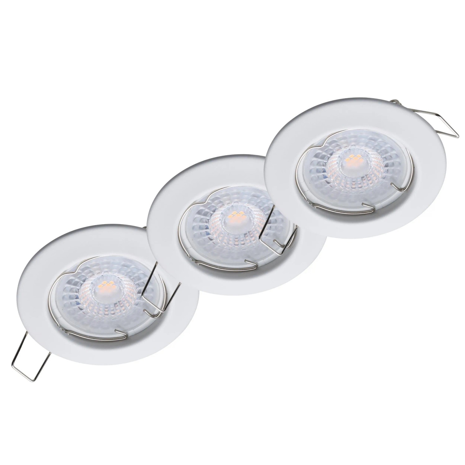 Oktaplex Sedan 3er Set LED-Spots Einbaustrahler Energieeffizienzklasse A Lochmaß Ø 60 mm Weiß 1,9W 3000K Warmweiß 230V
