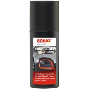 Sonax Kunststoff-Neu Schwarz 100ml für die Autopflege, zur Farbauffrischung von Kunststoffteilen.