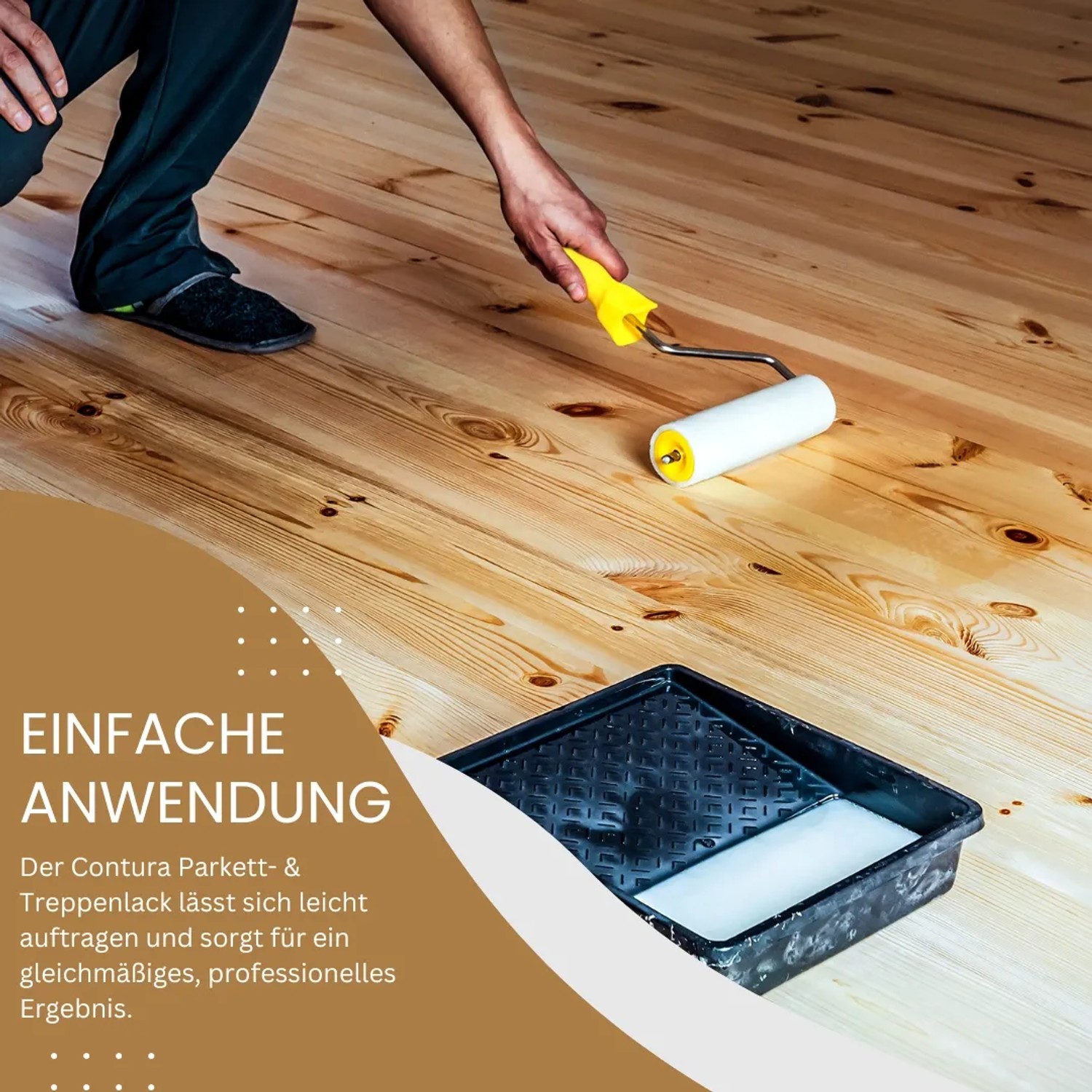 Contura Parkettlack Treppenlack Professionell Lack Fußbodenlack Dielenlack Holzlack Seidenmatt 20 Liter_4