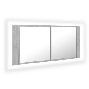 vidaXL LED-Bad-Spiegelschrank Betongrau 100x12x45 cm Acryl 804984