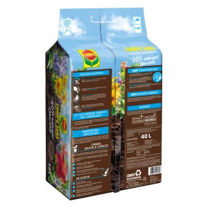 Compo Sana torffreie Blumenerde, ca. 50% leichter, 40L Sack für Zimmer-, Balkon- und Gartenpflanzen.