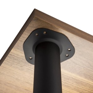 SOTECH Tischbein, 710 mm hoch, Ø 76 mm, Stahl schwarz, Montage unter Tischplatte.