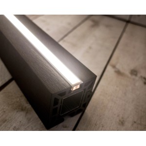 GroJa LED-Lichtleiste Glow, Aluminium weiß, für Zaunbau & Sichtschutz.