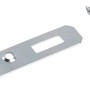 Verzinktes Spiegelblech 13x60 mm mit Schrauben für Bilder & Spiegel. Robuste Montageplatte für sichere Wandbefestigung.