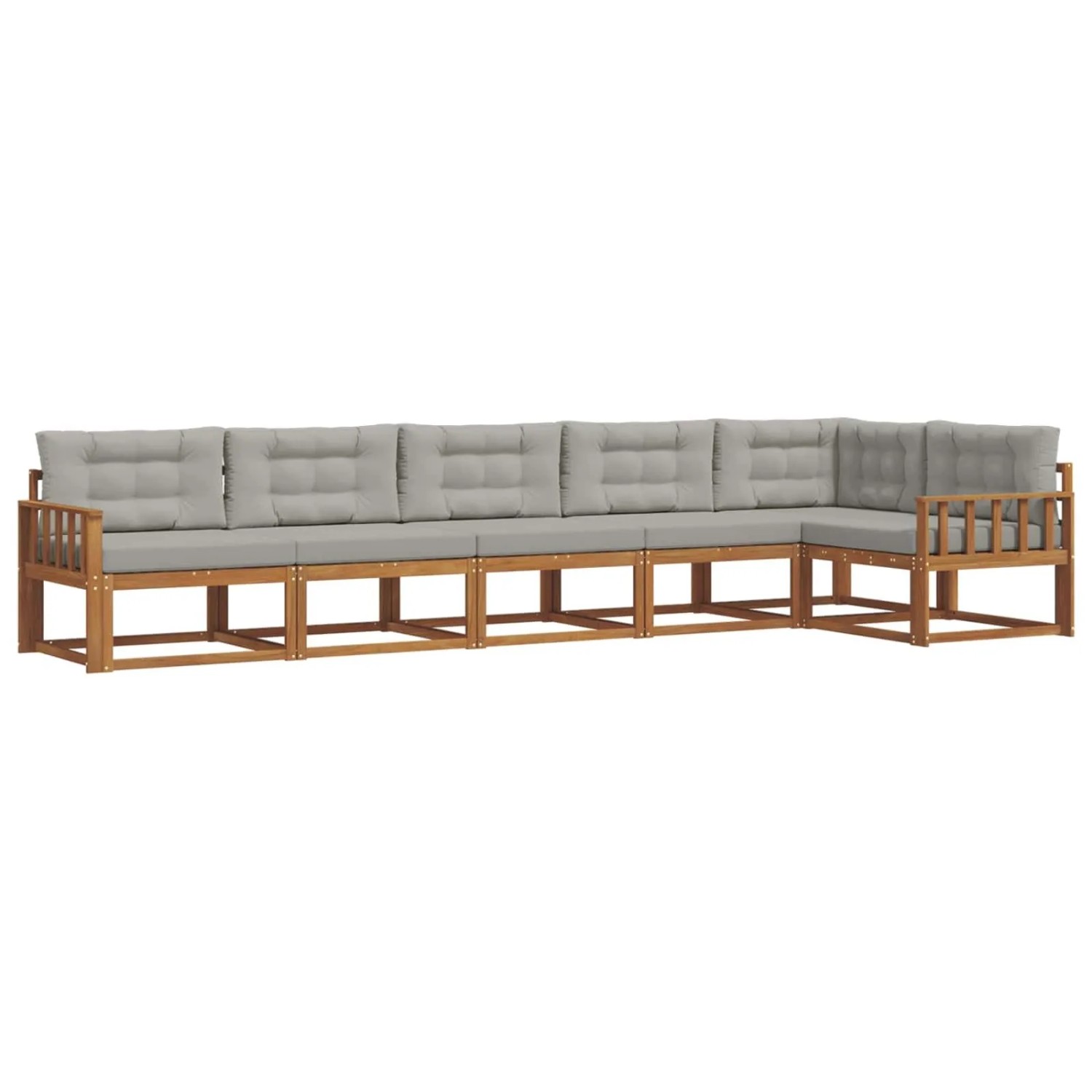 vidaXL Outdoor-Sofagarnitur mit Kissen 6-Tlg Natur und Hellgrau 3367644