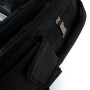 Detailaufnahme: Schwarzer Mephisto Werkzeugrucksack mit Tasche und Reißverschluss.