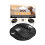 Schwarzer Zeus ChewChasers Rugby Ball für Hunde, ein robustes Intelligenzspielzeug aus Naturkautschuk.