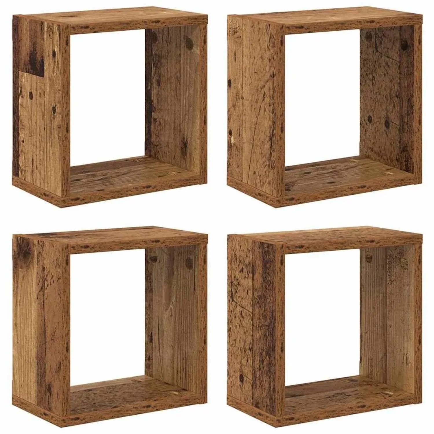 vidaXL Wandregale mit Regal Wandmontiert Altholz Holzwerkstoff 875177