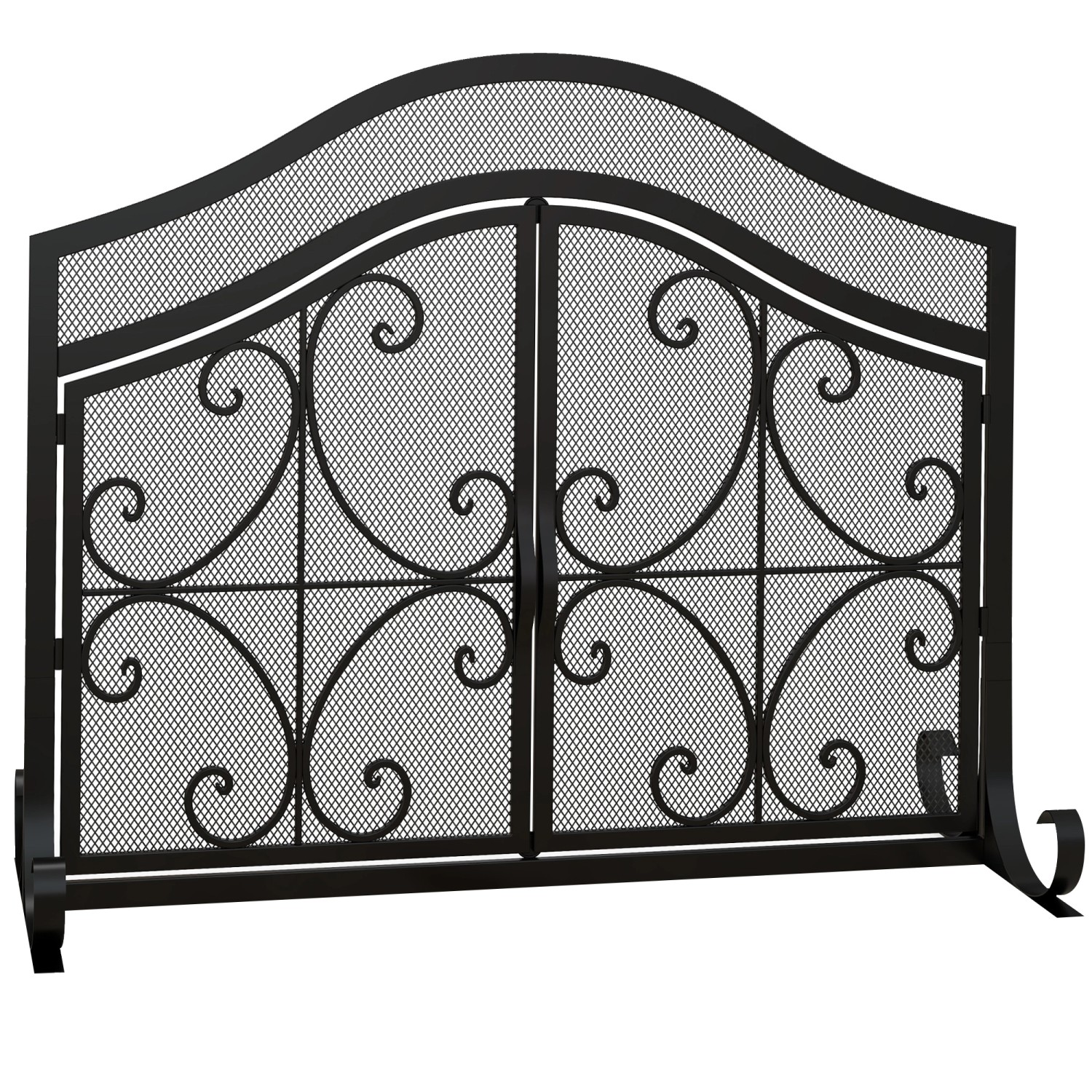 HOMCOM Kaminschutzgitter  Stahl Schwarz 105L x 40B x 80,5H cm günstig online kaufen