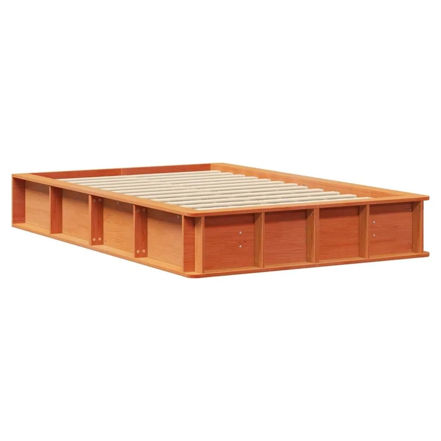 vidaXL Bettrahmen Wachsbraun 120 x 200 cm Massives Kiefernholz 3385720
