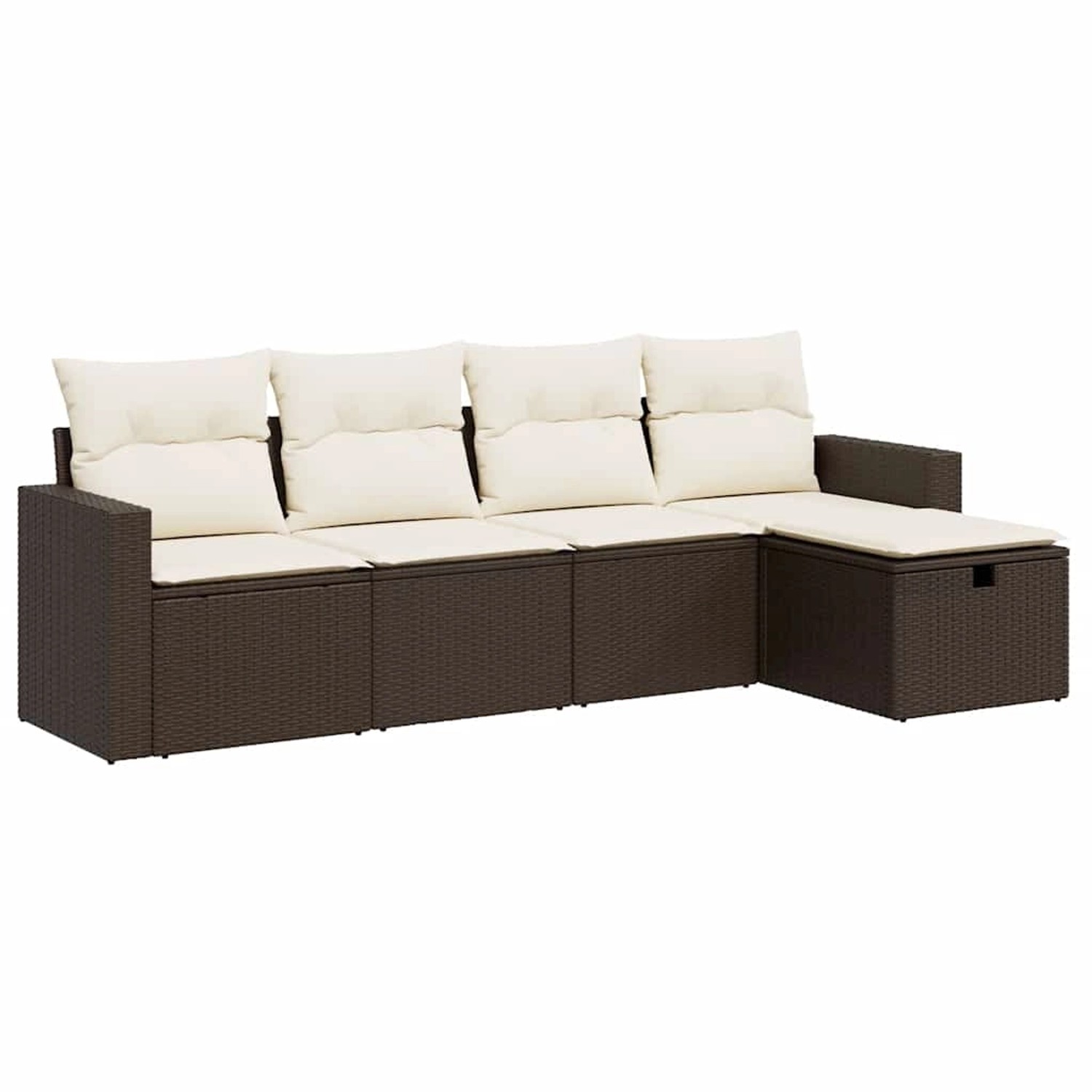 vidaXL 5-Tlg Garten-Sofagarnitur mit Kissen Braun Poly Rattan 3325369 günstig online kaufen