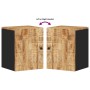 vidaXL Bad-Wandschrank aus Mangoholz, 38x33x48 cm, flexible Tür für Badmöbel-Sets.