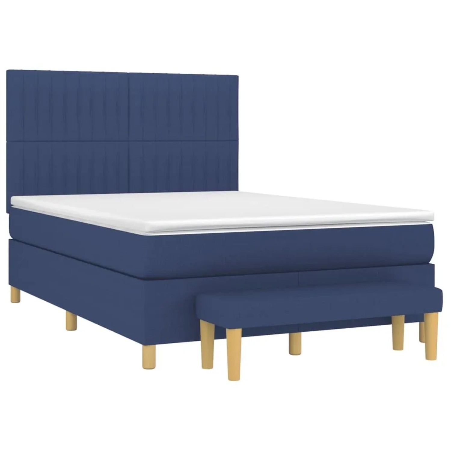 vidaXL Boxspringbett mit Matratze Blau 140x190 cm Stoff 3137315 günstig online kaufen