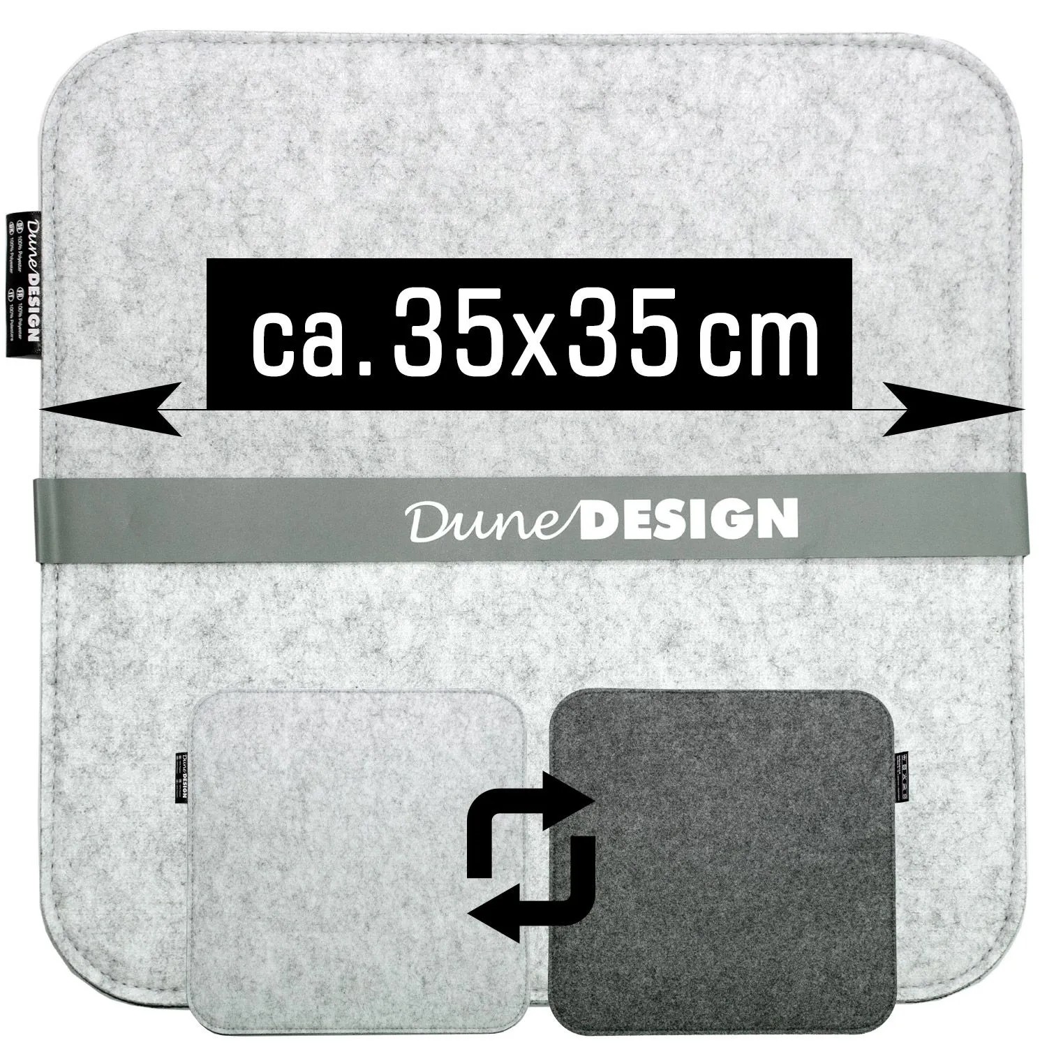 DuneDesign Sitzkissen Filz 4er Set quadratisch 35 x 35 cm Grau kaufen bei OBI