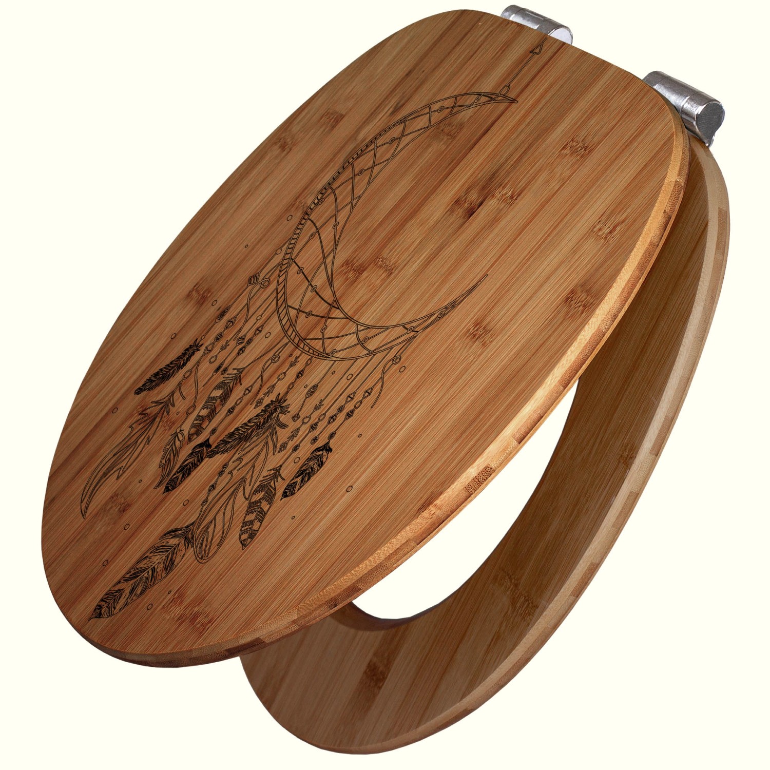Banjado WC Sitz Bambus Holz Mit Gravur Toilettendeckel Mit Absenkautomatik günstig online kaufen