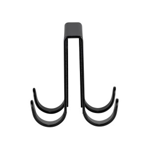 Schöner Wohnen Doppel-Duschhaken Brola, schwarz matt, zum Einhängen an Duschwände.