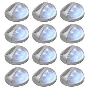 vidaXL Outdoor Solar-Wandleuchten LED 12 Stk Rund Silbern 44473