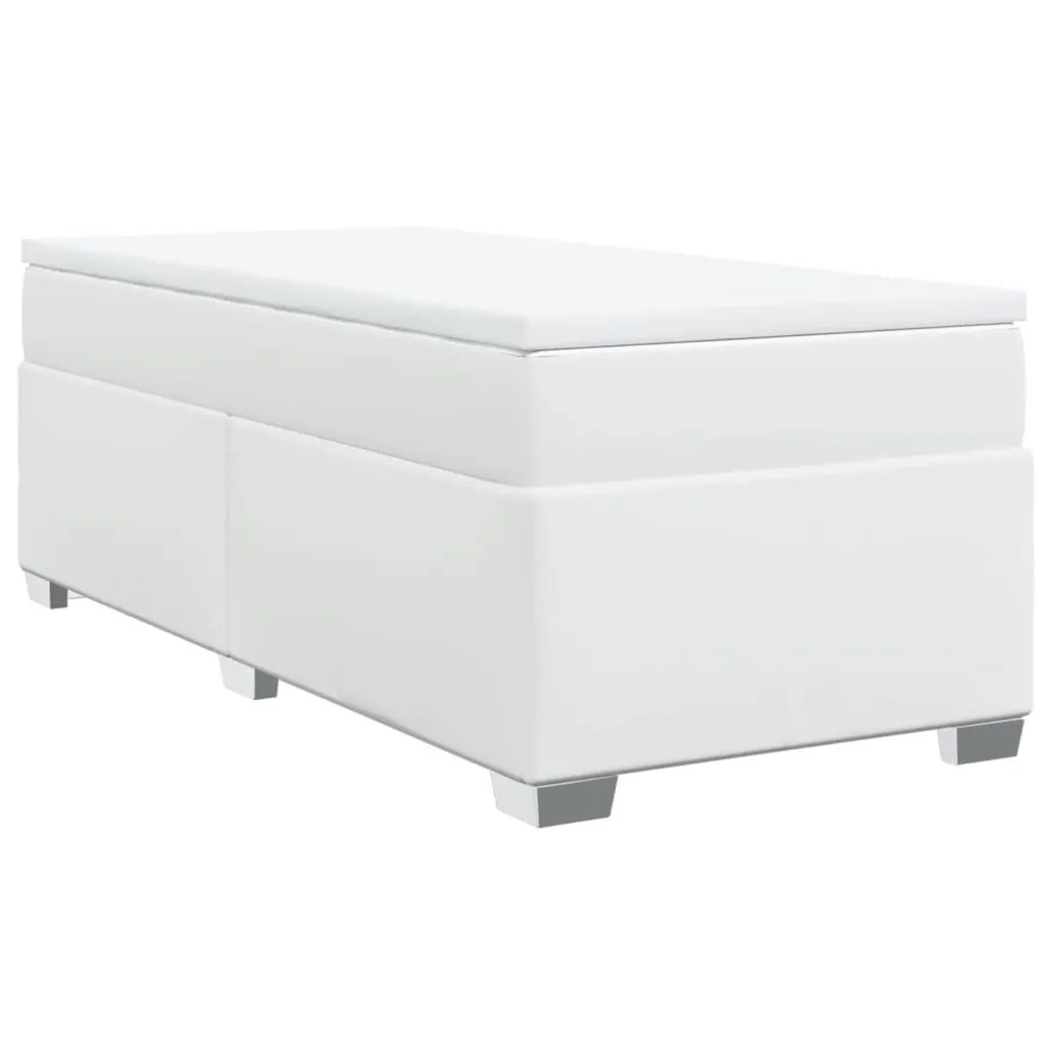 vidaXL Boxspringbett mit Matratze Weiß 100x200 cm Kunstleder 3285198 günstig online kaufen