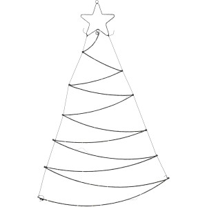 Schwarzer Deko-Tannenbaum mit LED-Beleuchtung, 76x110cm, für stimmungsvolle Weihnachtsdekoration.