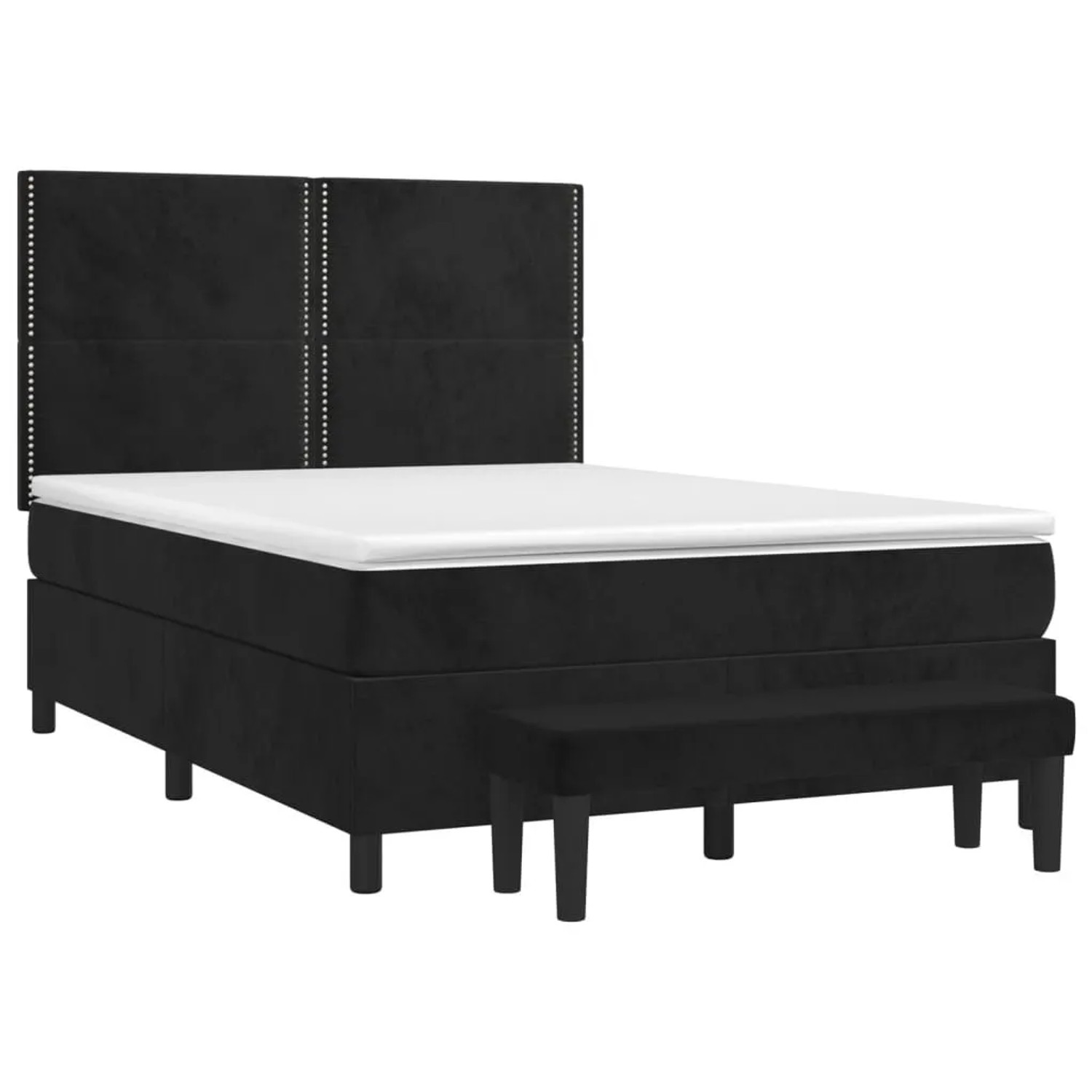 vidaXL Boxspringbett mit Matratze Schwarz 140x190 cm Samt 3137781 günstig online kaufen
