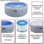 Aufblasbarer MCW Whirlpool N97, grau-weiß, für 4 Personen, inklusive Abdeckung und Filter.