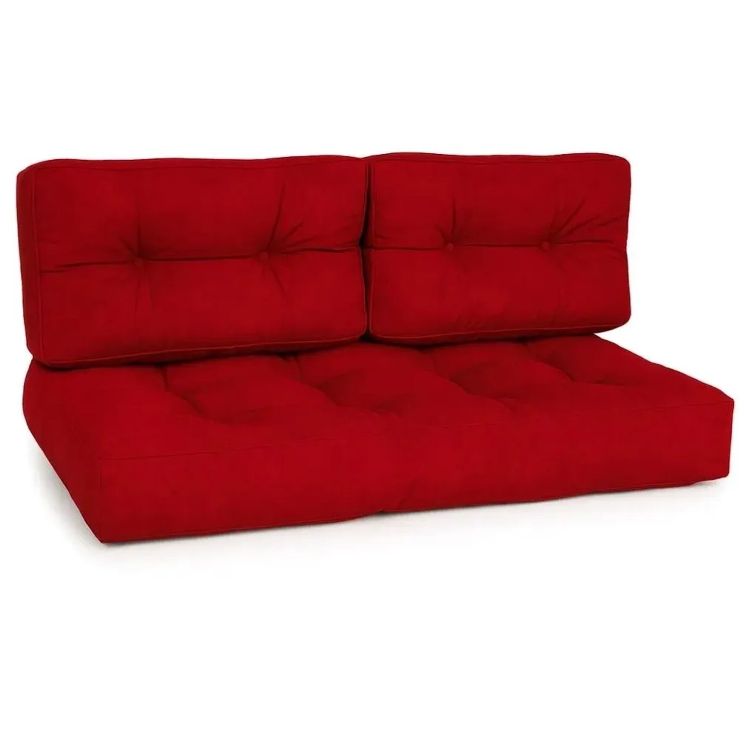 Beautissu ECO Style Palettenkissen Sitz 120x80x15cm Rot + Rücken 2tlg
