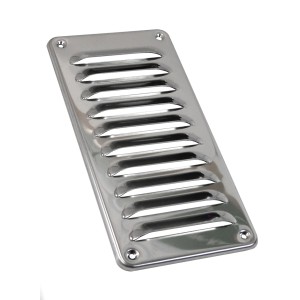 Edelstahl Lüftungsgitter LG-1122 L, 105x215 mm, Abluftgitter mit Lamellen.