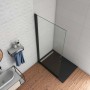Schwarze Duschkabine 100x200cm mit Doppeltür aus Klarglas (8mm Nano Sicherheitsglas).