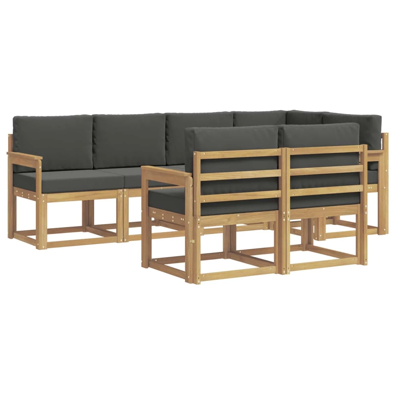 vidaXL Outdoor-Sofagarnitur 7-Tlg Weiß und Anthrazit Polyester 3387761