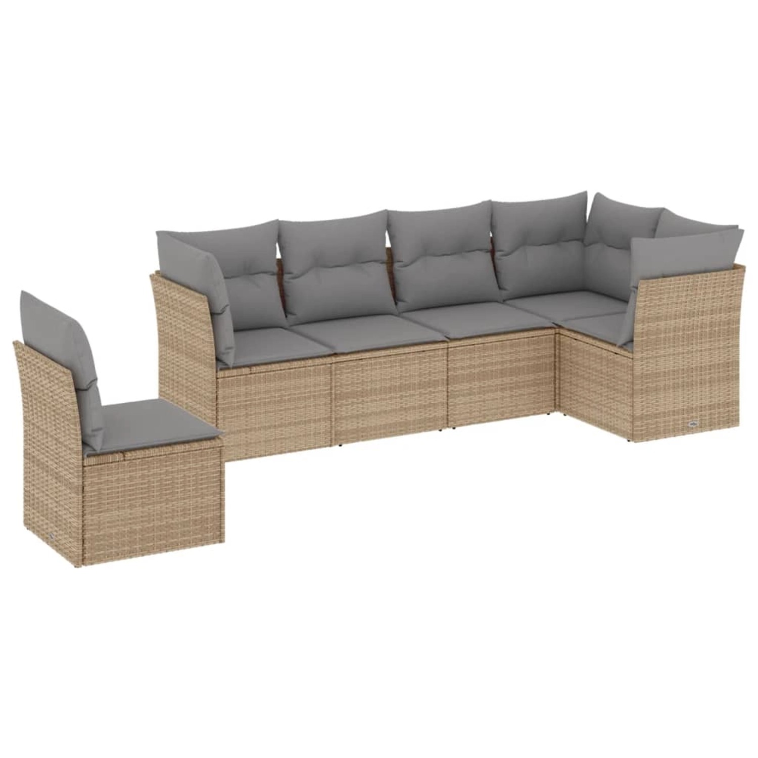 vidaXL 6-tlg Garten-Sofagarnitur mit Kissen Beige Poly Rattan Modell 110 günstig online kaufen