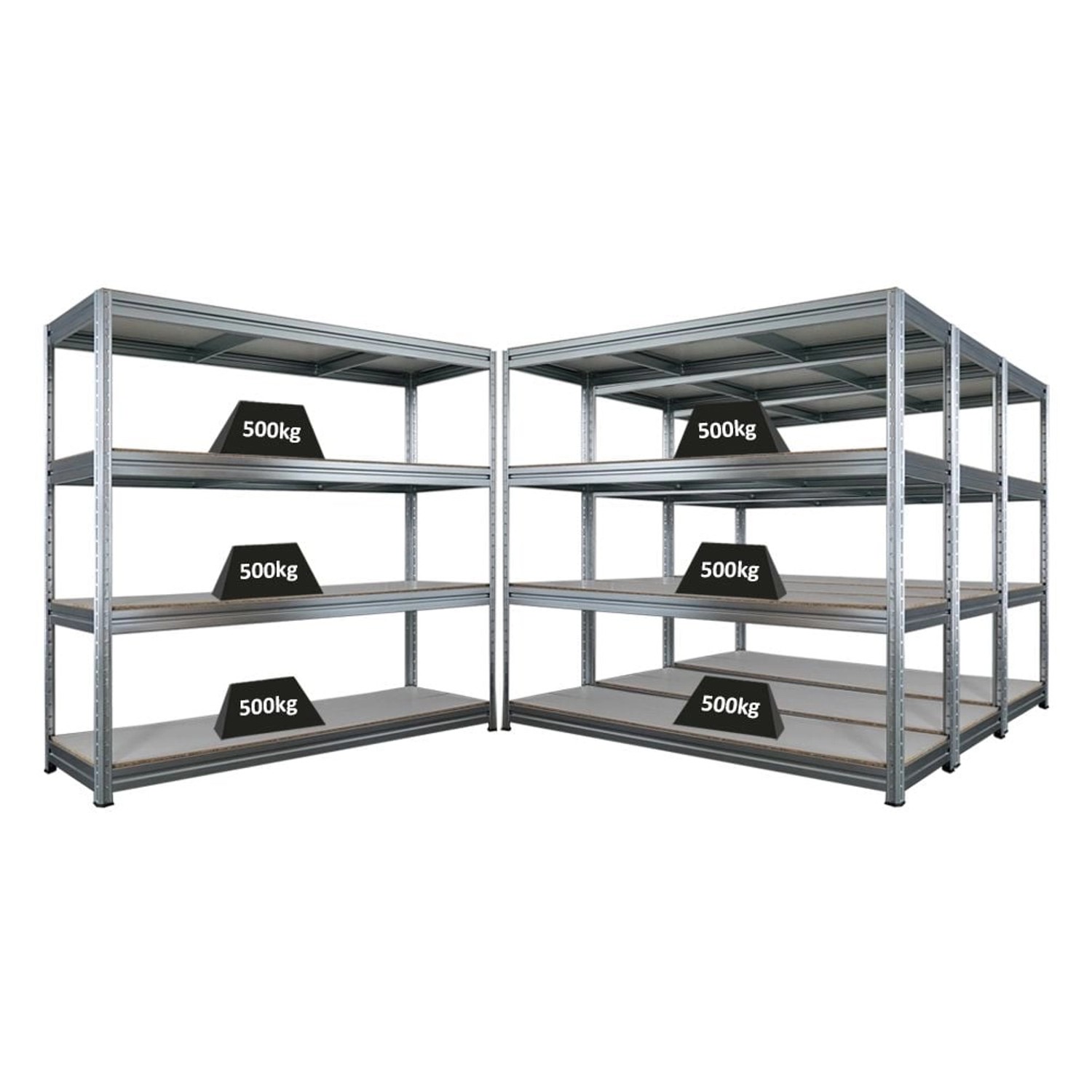 PROREGAL Mega Deal 4x Schwerlastregal Dino HxBxT 180x200x60cm 4 Melamin-Ebe günstig online kaufen