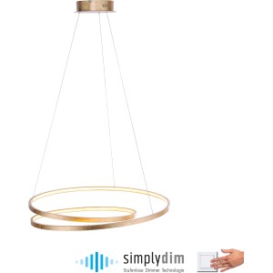 Moderne LED-Pendelleuchte Roman Gold (Ø 72cm) von Paul Neuhaus, dimmbar.