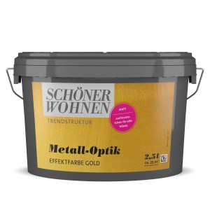 Schöner Wohnen Metall-Optik Farbe, mattes Gold, 1 l. Effektfarbe für Wände mit metallischem Look.